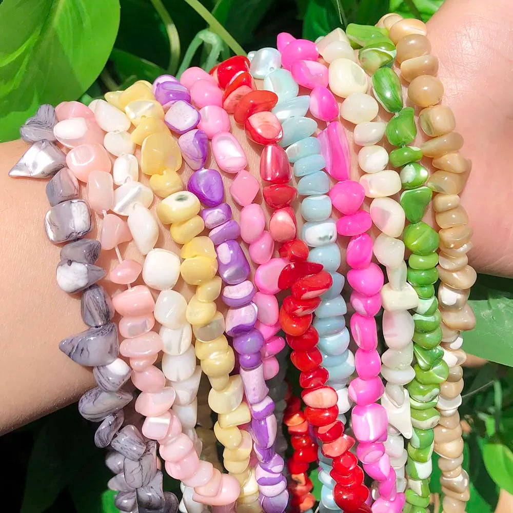 Smooth Colorful Irregular Mother of Pearl Freshwater Shell Beads for Jewelry DIY Making