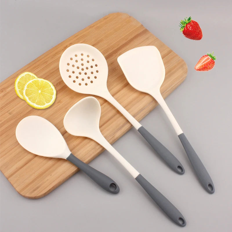 High Quality Household Silicone Kitchenware Four-Piece Multifunctional Cooking Spatula Set with Soup Spoon for Kitchen Use