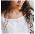 EManco Trendy Personalized Engravable Round Pendant Necklace 14K Gold Plated Link Chain Stainless Steel Jewelry for Anniversary