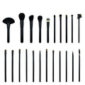 22pcs Black Wood Handle Makeup Brush Set Foundation Concealer Blush Smudge Eyeshadow Lip Nose Shadow Scalloped Mascara Brushes