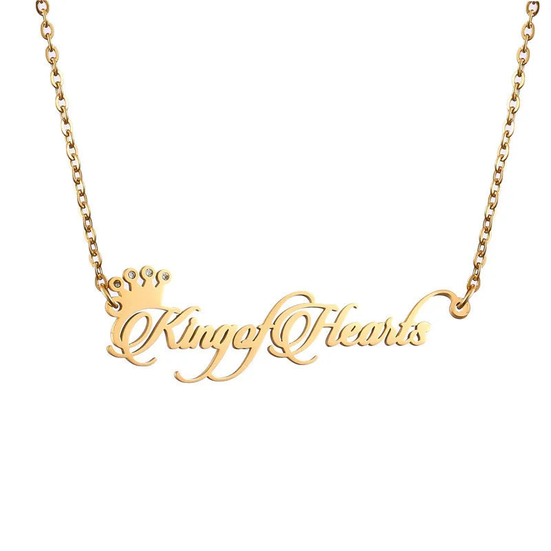 Stainless Steel Gold Custom Jewelry Any Language Font Babygirl Mom Name Necklace Bijoux Personalised Necklace