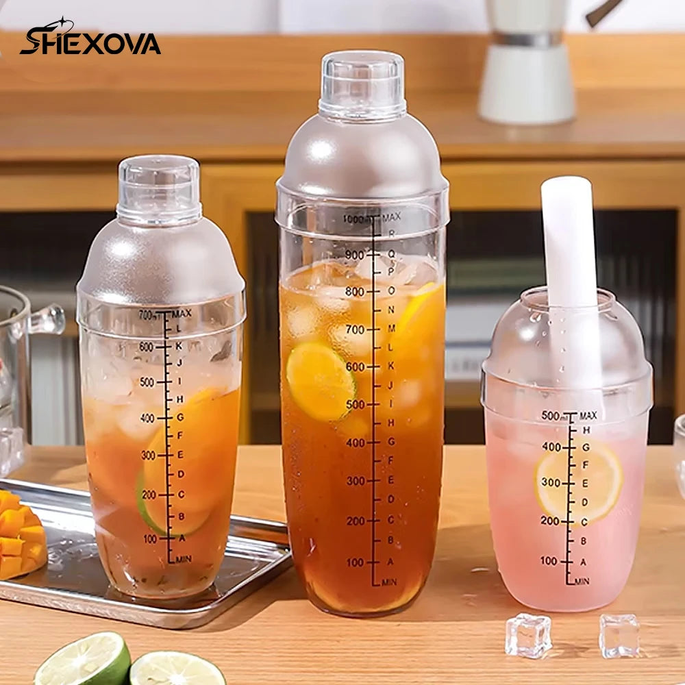 Hot Sale Large Capacity  Shaker Cocktail Container With Scale Measuring Shaker Cup Bar Beverage Mixer Shaker Bottle