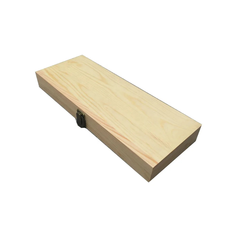 Natural Solid Pine Wood  Rectangular   Fly Box Slit Foam Insert Fly Fishing Box Flies Fishing Lures Storage Box