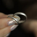 Matte Frosted Plain Bezel Adjustable Ring for Men Women Romantic Silver Plated Frosted Lover Ring For Wedding Jewelry