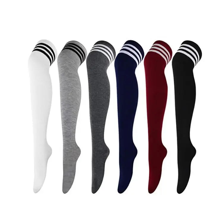 Long Socks for Women Striped Stockings Classic Leg Warmer Wholesale Ladies Manufacturer Over the Knee Thigh High Socks