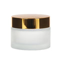 Luxury 50 ml Frosted Cosmetic Packaging Round Pomade Container Cream Glass Jar With UV Gold Lid