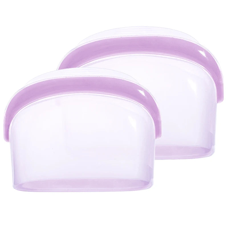 100% Food-grade Silicone Bag Reusable Self-locking Tabs Stand-up Design Storing Food Bag Leakproof Food Bag