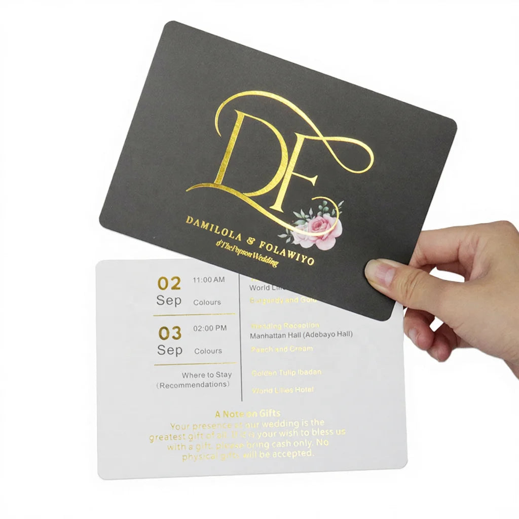 Luxury Custom Gold Foil Thank You Card for Business Personalized Beauty Greeting Thank You Purchase Cards
