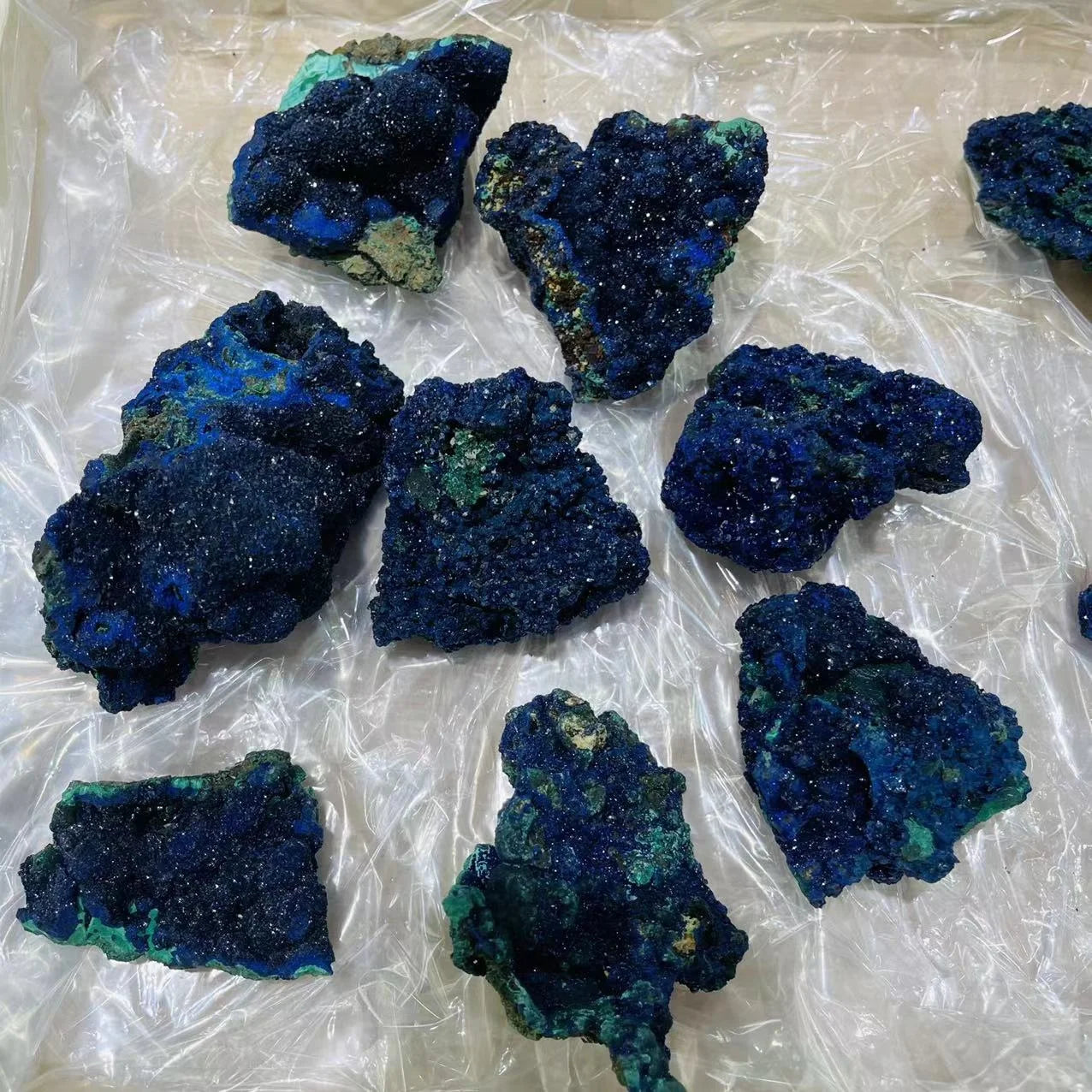 Natural Rough Blue Azurite Crystal Specimen Raw Stone Azurite and Malachite Mineral Specimen for Sale