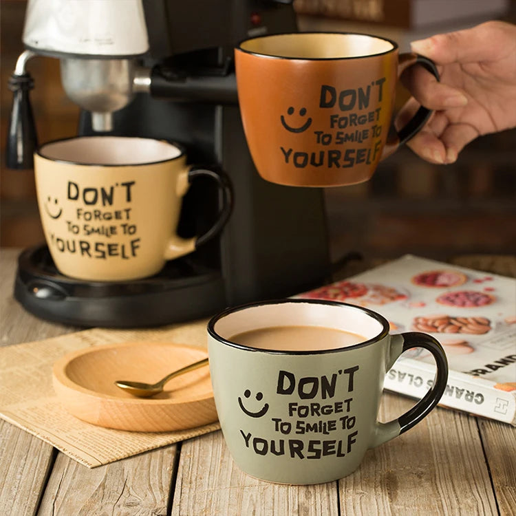 Wholesales Nordic Custom logo Creative 11 oz Matte Ceramic Souvenirs Coffee Mug Breakfast Milk Oat Cup