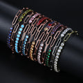Quality Copper Paper Clip Chain Tennis Bracelet Women Asymmetric Kpop Bracelet Zircon Accessories Luxury Designer Jewelry Gift