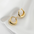 Statement Gold Plated Circle Huggie Hoop Earrings Gothic 925 Sterling Silver Trendy Women's Fine Jewelry Ear Buckle for Gift