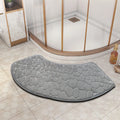 Multi-color Fan-shaped Bathroom Coral Fleece Anti slip Floor Mat for Home Bathroom Absorbent and Dirt Resistant Floor Mat