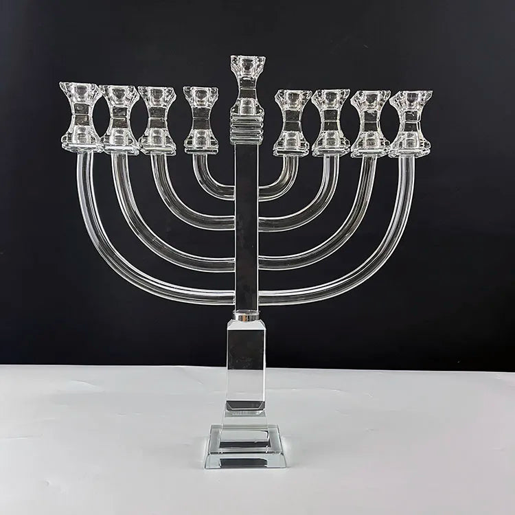 9 Arms Hanukkah Candelabra Rystal Menorah MH-Z0334