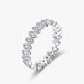 Ailmay Shining Zircon Genuine 925 Sterling Silver Lucky Eye Geometric Design Ring for Women Girls Anti-allergy Fine Jewelry