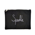 Eco Friendly Canvas Black Cosmetic Bag with Zipper Embroidery logo Make up Pouches for Women Gift Eco