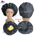 Hot Sale Custom logo Adult Kids Baby Shower Cap Reusable Hair Bonnet Waterproof Printed Satin Lined Shower Caps for Women