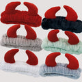 Custom Coral Fleece Skincare Face Wash Devil Horn Facial Spa Headband for Washing Face Makeup