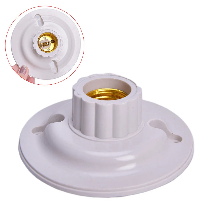 White 27 Lamp Base Creamic 110-220V Fitting E27 Socket Bulb Holder E27 Bulb Socket Lamp Holder 77mm