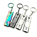 SP23-3747 Survival Whistle Double Bomb Outdoor Rescue Keychain Stainless Steel Lightweight High Frequency Climbing Travel Bag