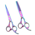 Barber Hair Cutting Scissors 5.5" 6" AQIABI Stainless Thinning Shears Barber Professional Hair Cutting Scissors Rainbow A1005