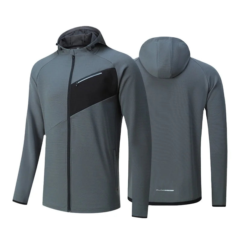 MAQVOB Autumn Winter Outdoor Sports Trench Coat Running Mountaineering Windspeed Dry Hooded Top Printed