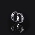 KH544 Abiding Hollow Design Chunky Ring 925 Sterling Silver Single Synthetic Diamond Promise Wedding Couple Ring Band Set