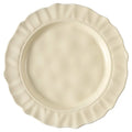 French Embossed Ceramic Dinner Plate Wavy Edge Cream Color Salad Dessert Round Serving Plate High End Restaurant