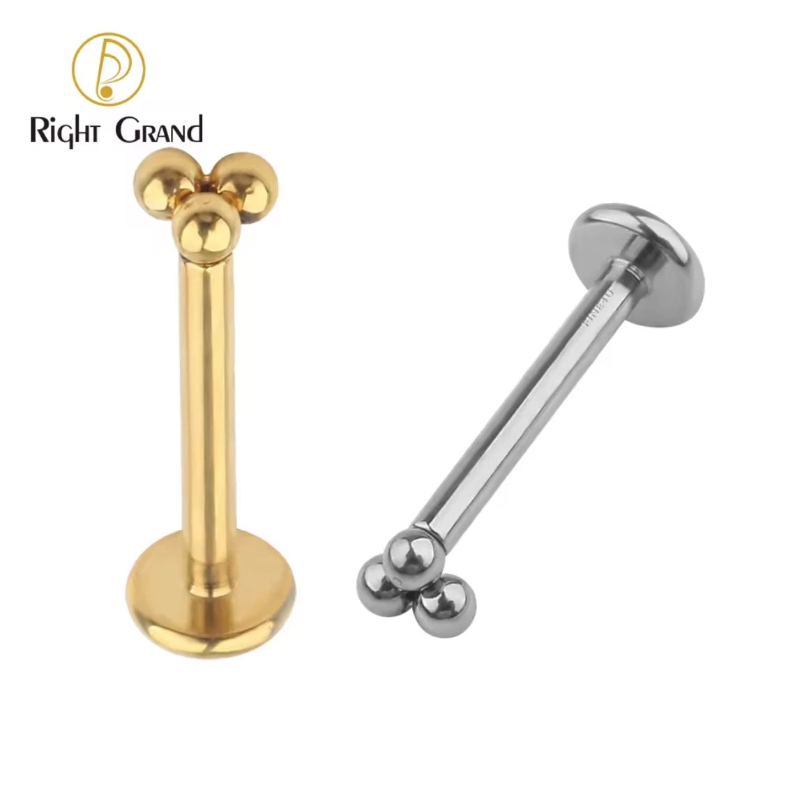 ASTM F136 Titanium Implant Grade Internally Threaded Beads Tragus Piercing Labret Studs MegaBDM