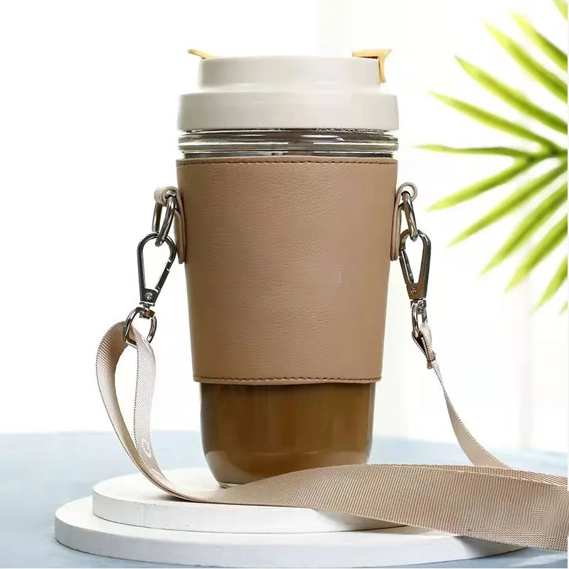 Cup Sleeve Water Bottle Carrier Bag Pouch Holder With Adjustable Shoulder Strap Accessories for Hiking Camping