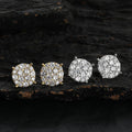 Hip Hop Simple Trendy Iced out Zircon Stud Earrings Full Diamond Gold Plated Copper for Men and Women for Parties