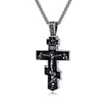 Vintage Fashion Jewelry Stainless Steel Orthodox Cross Pendant Necklace