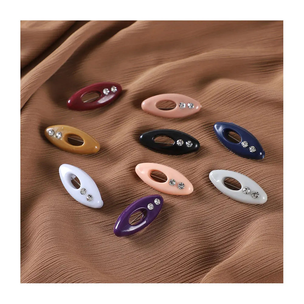 Hot Selling Newest 12pcs Pins Accessories Rhinestone Muslim Islamic Hijab Scarves Safety Pins Brooches for Women