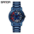 SANDA P1057 Top Brand Men's Clock Luxury Fashion Casual Wheel Series Dial Watch Exquisite Quartz Wristwatches Relogio Masculino