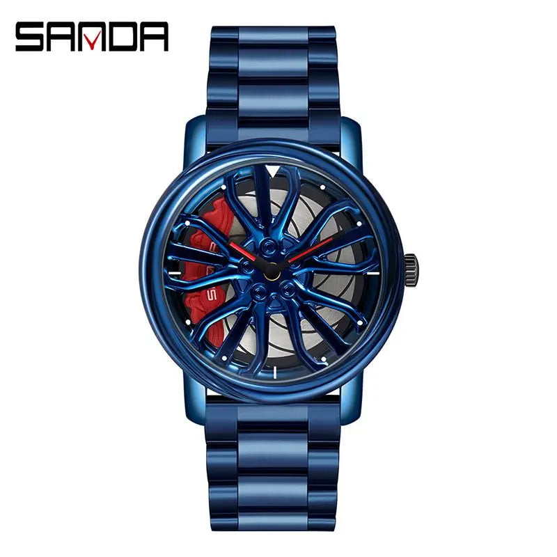 SANDA P1057 Top Brand Men's Clock Luxury Fashion Casual Wheel Series Dial Watch Exquisite Quartz Wristwatches Relogio Masculino