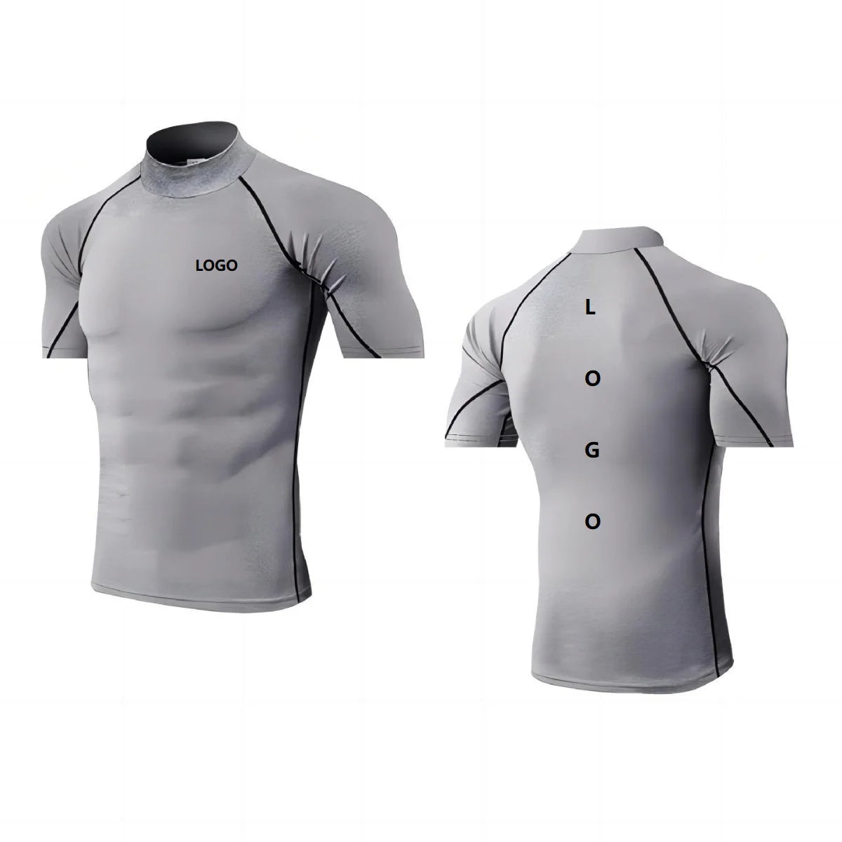 Compression T Shirt 90% Polyester 10% Spandx Custom Logo Workout Basketball Football Training Wear Sports T-shirt GYM Clothing