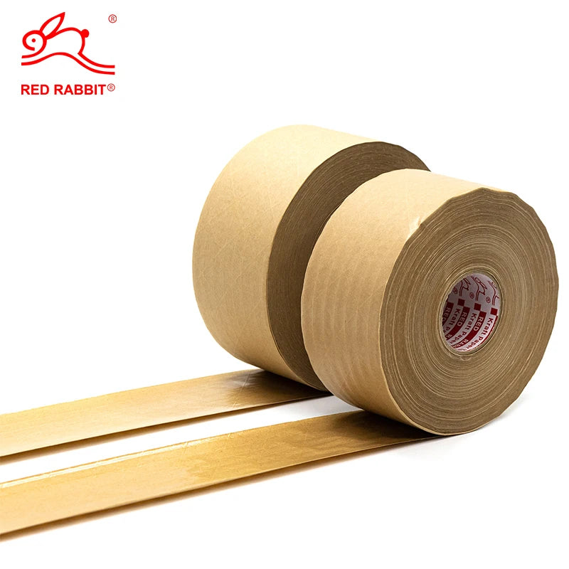 Custom High Viscosity Self-adhesive Water Activated Reinforced Kraft Paper Gummed Tape Jumbo Roll