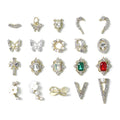 Heart Shaped and Love Alloy Diamond Nail Drill Rhinestone Crystals Valentines Decorations for DIY Manicure Jewelry Making