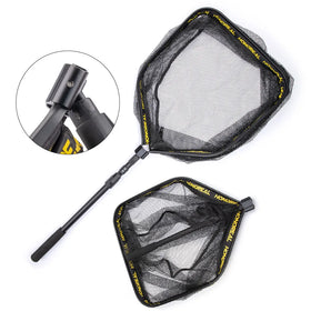 2022 HONOREAL Foldable Aluminum Handle Floating Rubber Fishing Landing Nets