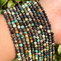 Wholesale 15inches Faceted African Turquoise Stone Beads 2mm/3mm/4mm for Jewelry Making