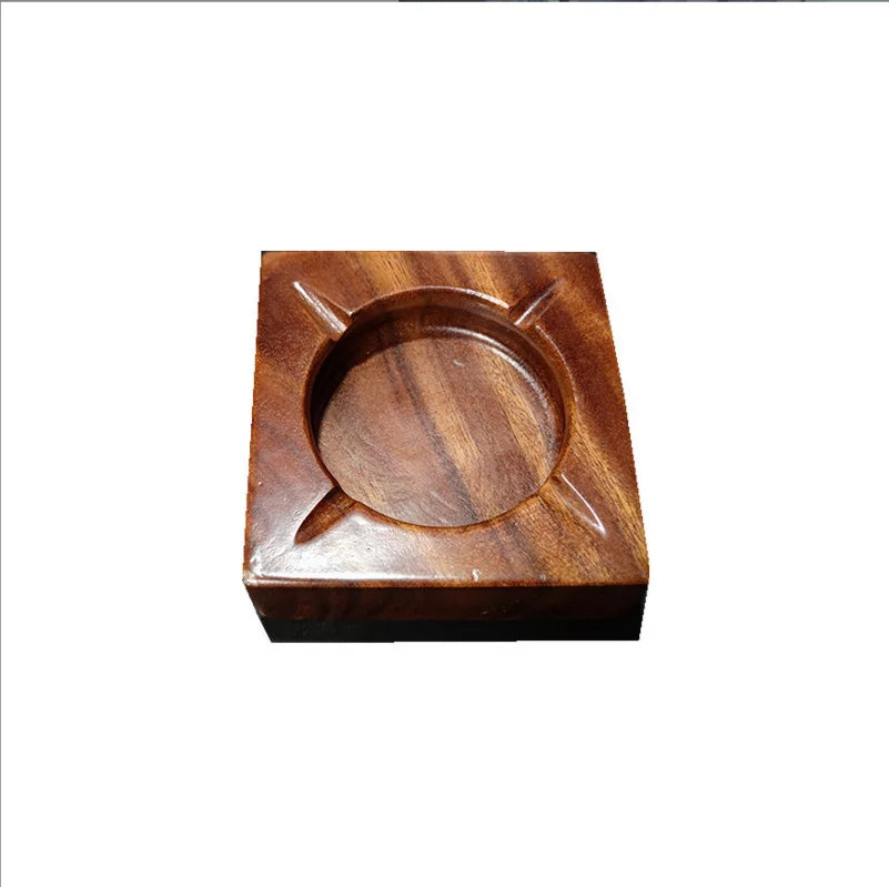 Square Walnut Wood Personalized Desk Wooden Ashtray