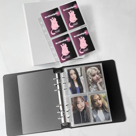 Archivalpro 3/3.5 Inch White PP Foam Leather Trading Card Photo Collection Storage Large Capacity Clip File UV Printed Folder
