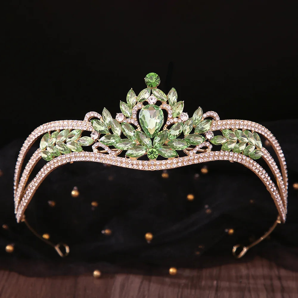 Bridal Crown Headpiece Crystal Luxury Wedding Dress Accessories Princess Birthday Performance Headpiece MegaBDM