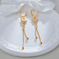 Luxury Jewelry Anti Rust 18K Gold Plated Brass CZ Setting Cute Strawberry Women Ladies Tassel Hoop Earrings