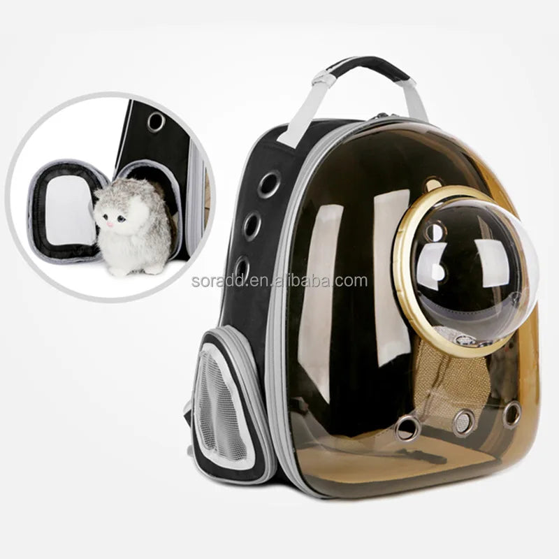 New Portable and Breathable Cat and Dog Small Pet Backpack with Three Outlets for Outdoor Travel