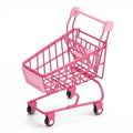 Doll Cart Shopping Accessories Ins Pink Girly Bowknot Flower Basket Metal Cute Pink Desktop Clutter Flower Storage Basket