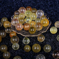 Wholesale Bulk 20-25mm Natural Crystal Beads Gold Rutilated Quartz Mini Spheres DIY Bracelet Jewelry Crafts Polished High
