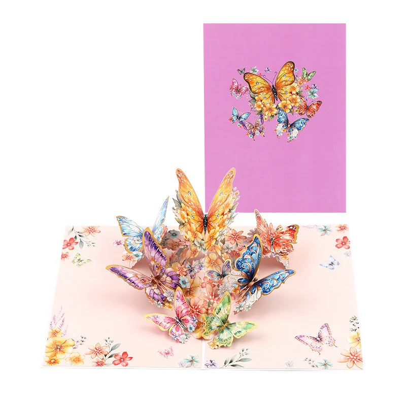 New Valentine's Day Greeting Card for Girlfriend Creative Gift butterfly 3d Greeting Card for Mom