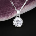 Direct Sale 925 Sterling Silver Simple Solitaire Pendant Necklace Unisex Fine Jewelry with Brilliant Moissanite for Women
