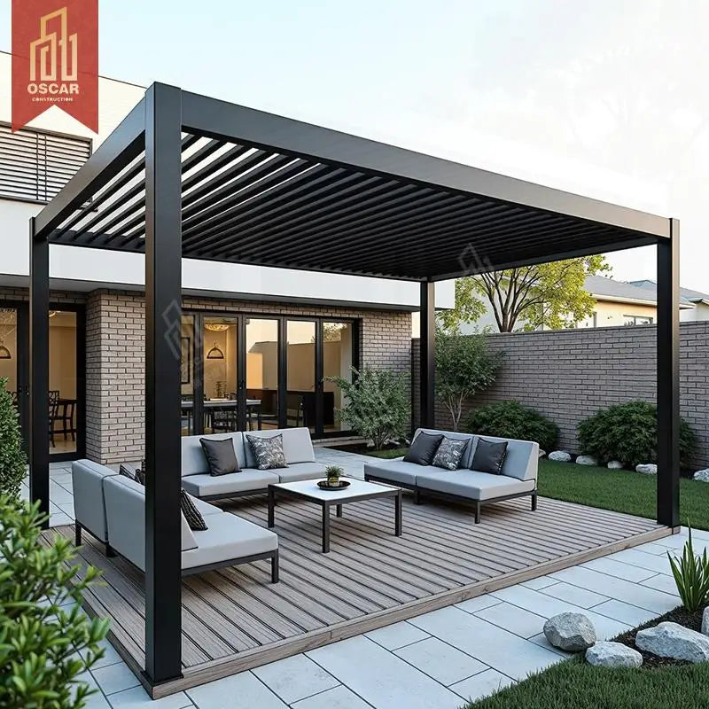 Customizable Waterproof 8X8 Louvered Aluminum Garden Patio Deck Outdoor Setup Pergola